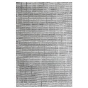 Lacey Abstract Stripe Natural Wool Rug