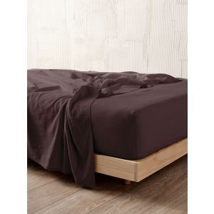 Nimes Espresso Linen Fitted Sheet 50cm