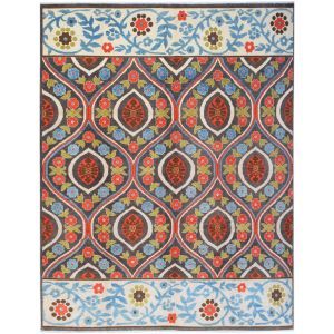 Handmade Transitional Afghan Chobi Rug | 307 x 253 cm | 10'1