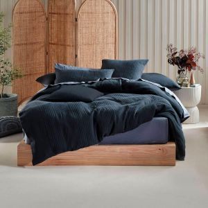 Osmond Quilt Cover Set Slate by Linen House