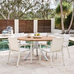 Rockdale 6 Piece Round Outdoor Setting White