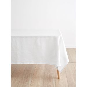 Nimes White Linen Tablecloth