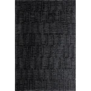 Lacey Abstract Stripe Charcoal Wool Rug