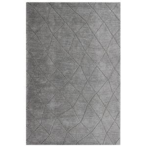 Lacey Abstract Diamond Silver Wool Rug