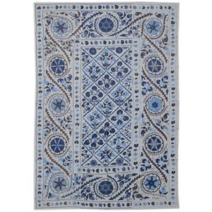 Handmade Viscose Silk Uzbek Suzani | 208 x 138 cm