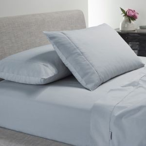 Heston 300 Thread Count Cotton Percale Sheet Set Steel Blue by Bianca