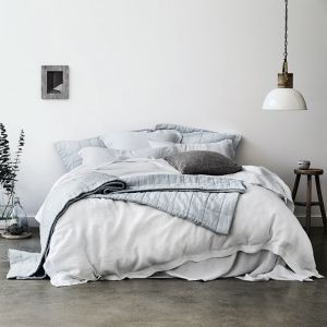 Abbotson White Linen Quilt Cover by Sheridan