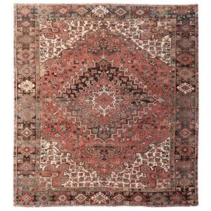 Handmade Vintage Persian Heriz Rug | 263 x 239 cm | 8'8