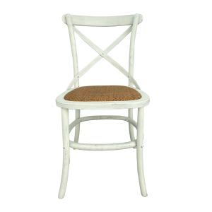 Hamptons Cafe Chair - White Wash / Rattan Seat
