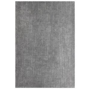 Lacey Abstract Stripe Silver Wool Rug