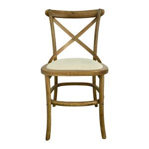 Hamptons Cafe Chair - Caramel Oak / Linen Seat